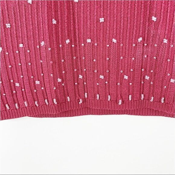 Classiques Entier Vintage Beaded Silk Burgundy Cardigan Sweater Set - Picture 6 of 11